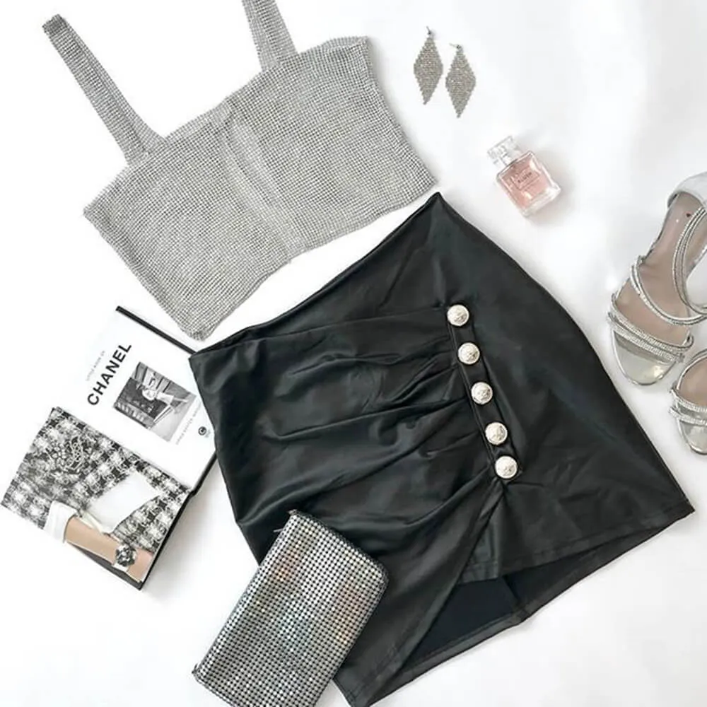Party Leather Bodycon High Waist Leather Mini Skirts