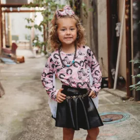 Pink Horseshoe Cowgirl Long Sleeve Shirt (2T-5T)