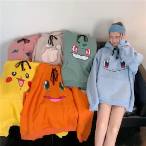 Pokemon Hoodies Women Hip Hop Sweatshirt Girls Harajuku Long Sleeve Japan Hoodie Streetwear Cute Cartoon Hoodie Men Womens