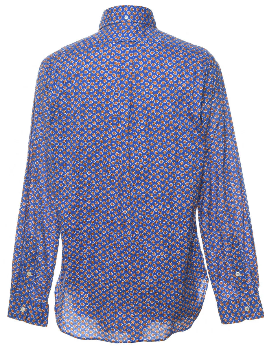 Ralph Lauren Blue & Orange Patterned Shirt - S
