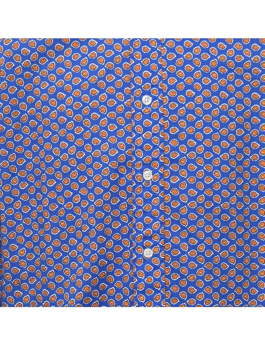 Ralph Lauren Blue & Orange Patterned Shirt - S