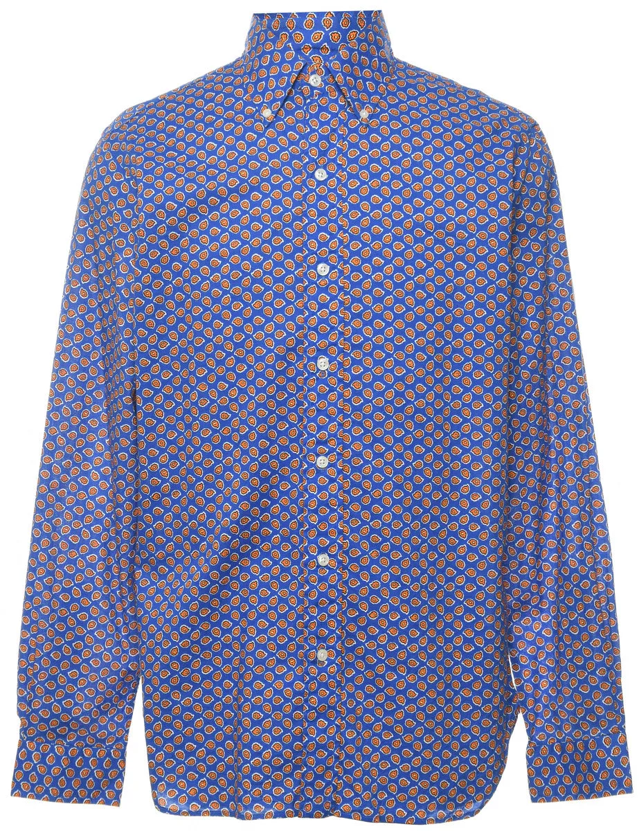Ralph Lauren Blue & Orange Patterned Shirt - S