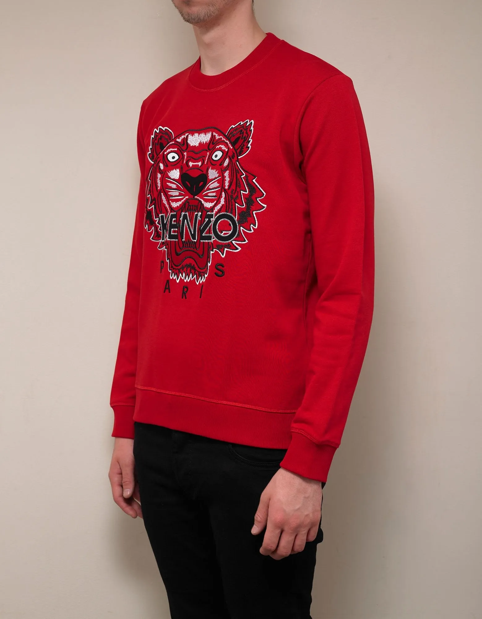 Red Tiger Embroidery Sweatshirt