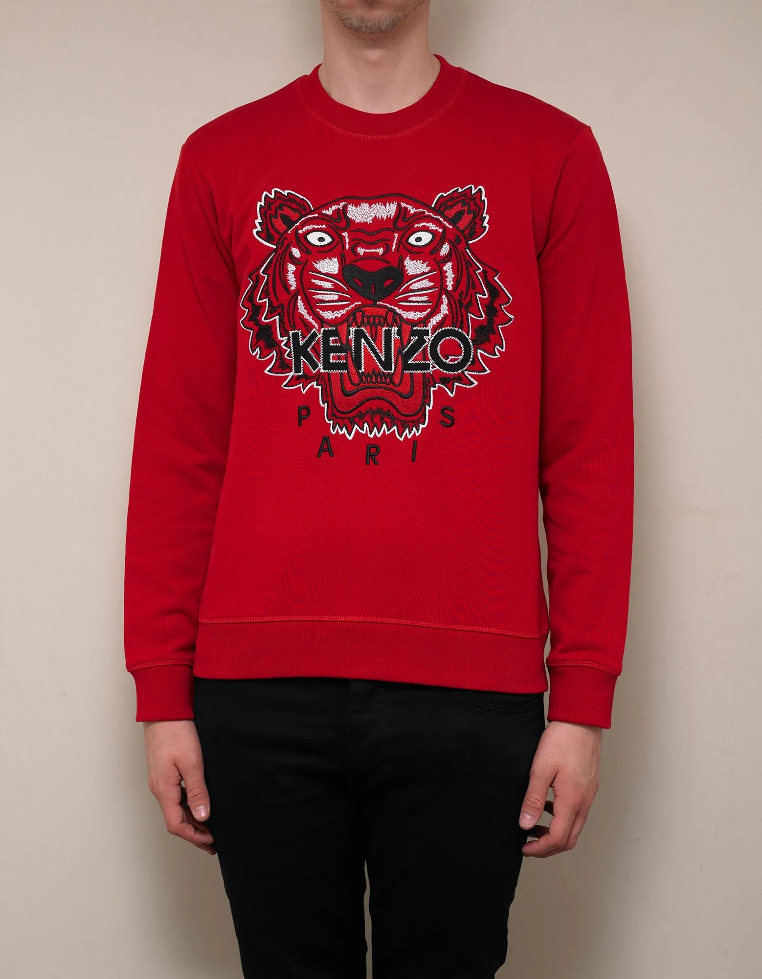 Red Tiger Embroidery Sweatshirt