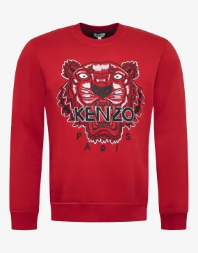 Red Tiger Embroidery Sweatshirt
