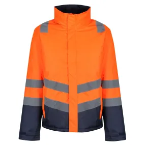 Regatta Mens Mens Pro Hi Vis Waterproof Breathable Insulated Parka TRA219-HIVIZ ORANVY