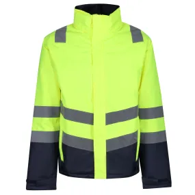 Regatta Mens Mens Pro Hi Vis Waterproof Breathable Insulated Parka TRA219-HIVIZ YELNVY