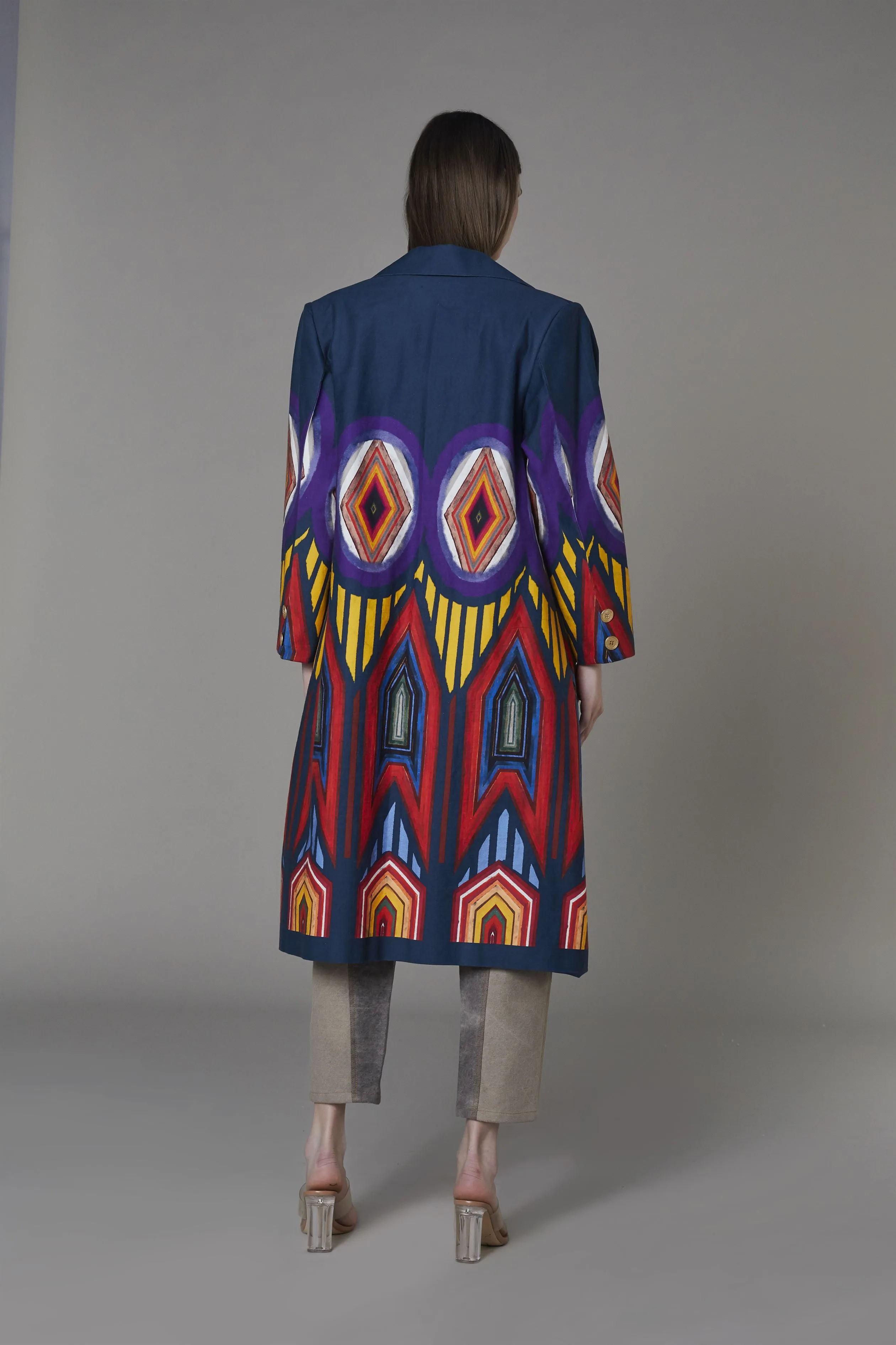 Saaksha & KinniÂ    I   Afghani circle placemtn print drill jacket

Grey denim bustier

Grey jeans Drill Coat - Multi

Bustier - Grey

Jeans - Grey SS22097

  SS22035

  SS22003