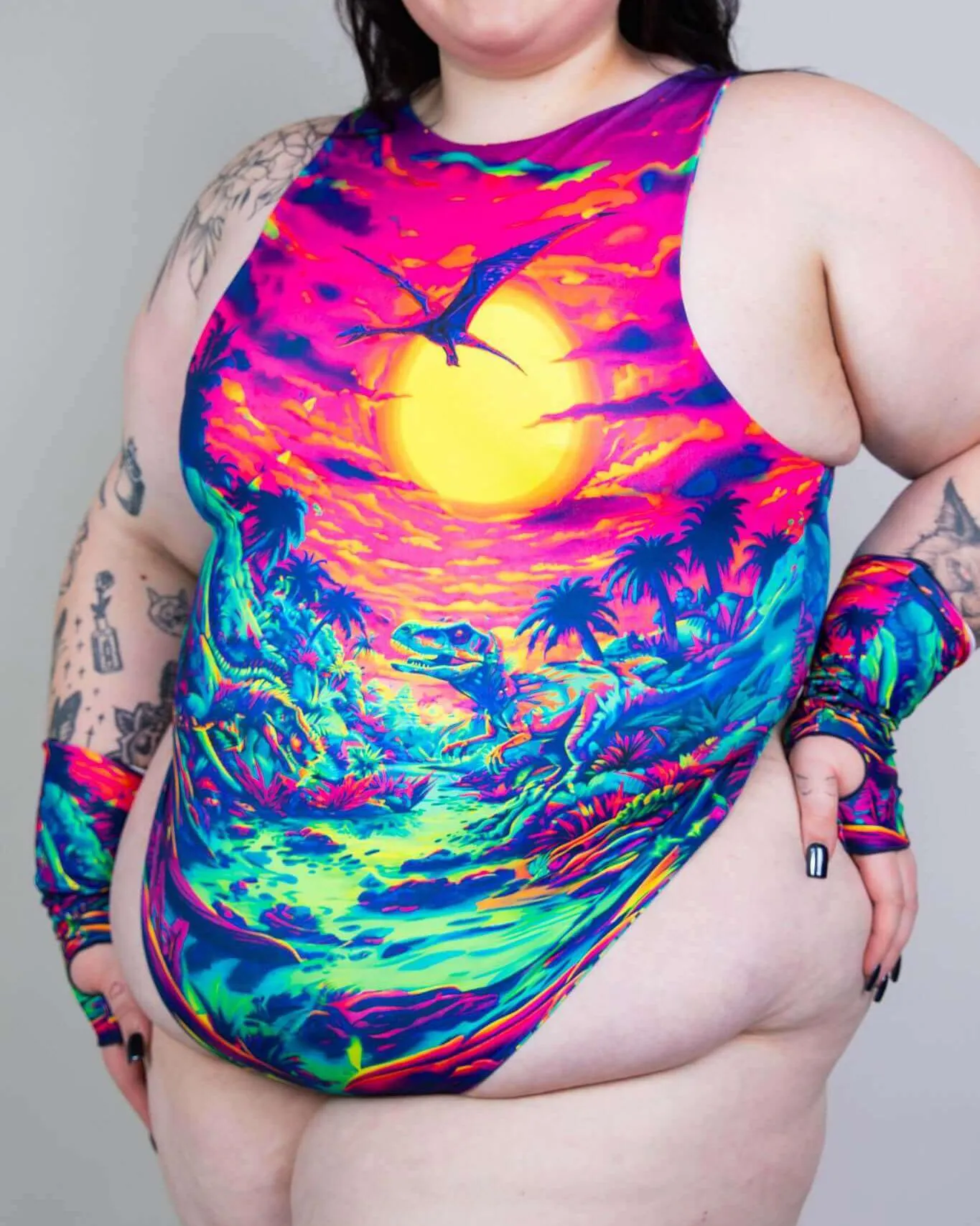 Saurian Reversible High Neck Bodysuit