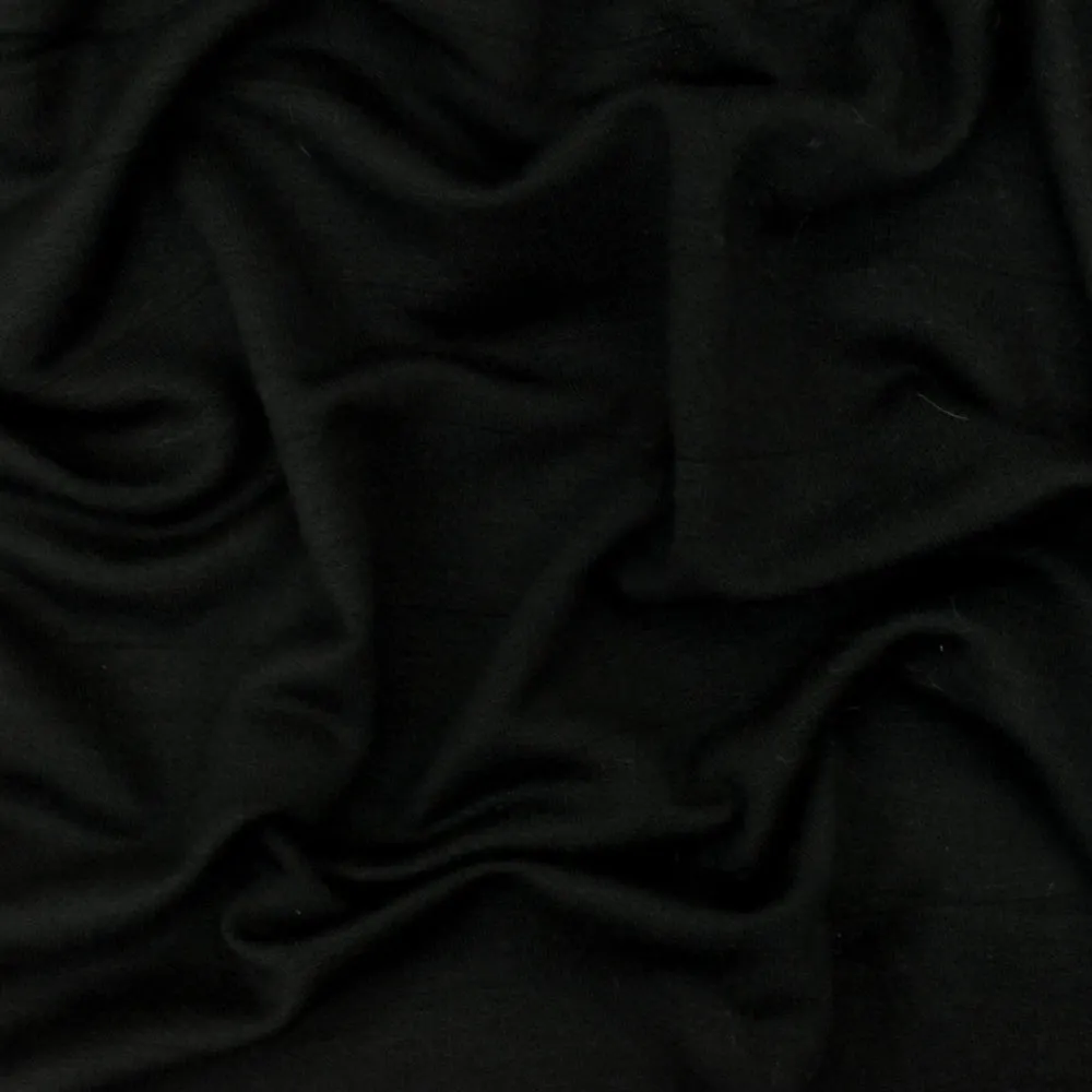 Simple Black Stripe Stretch Modal Back Brushed French Terry Knit Fabric