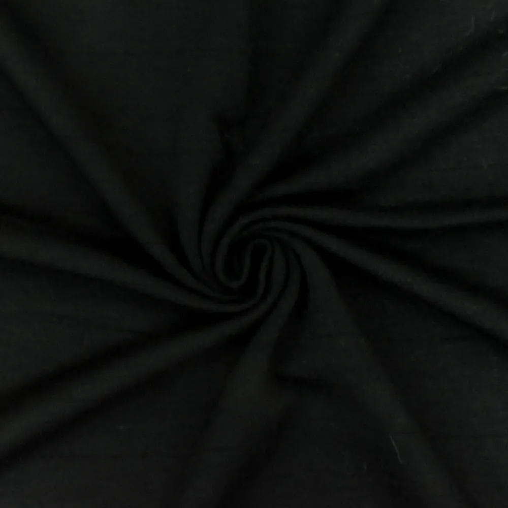 Simple Black Stripe Stretch Modal Back Brushed French Terry Knit Fabric