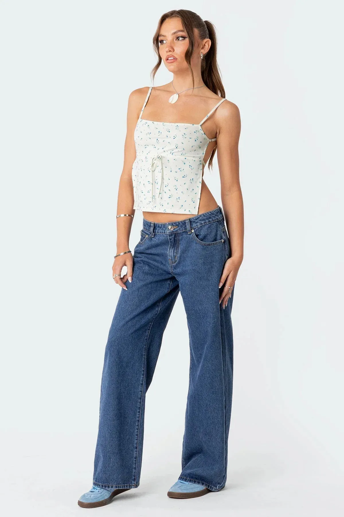 Sina || Washed Low Rise Jeans