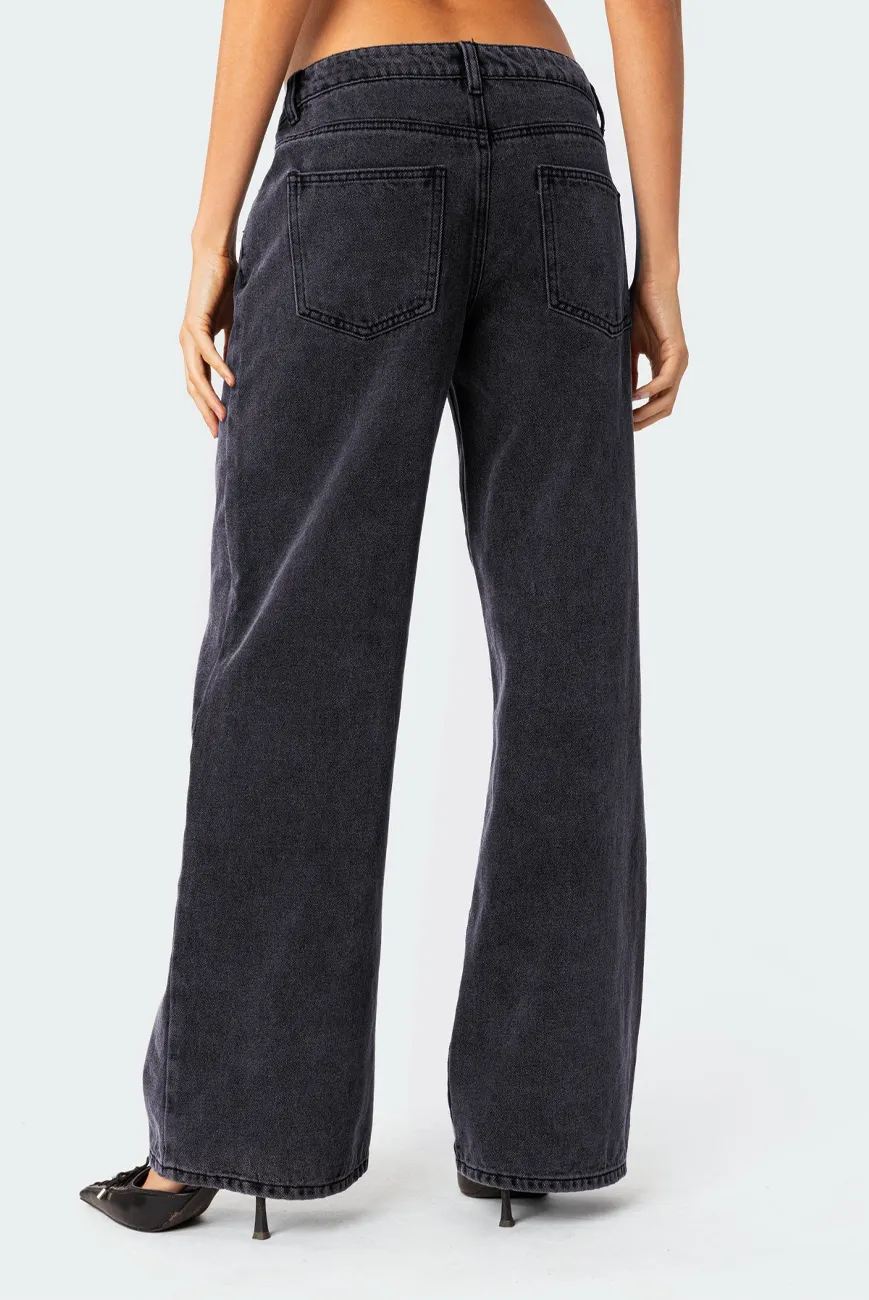 Sina || Washed Low Rise Jeans