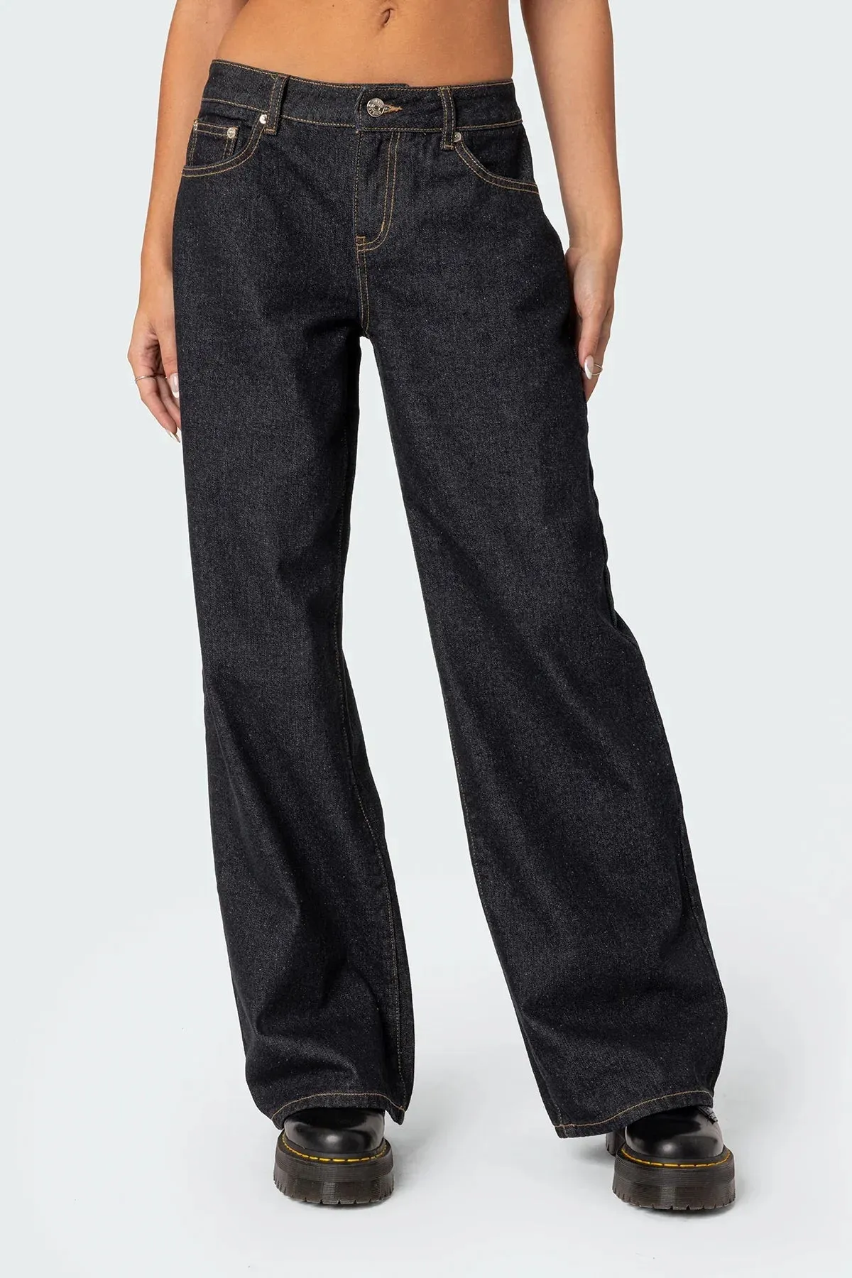 Sina || Washed Low Rise Jeans
