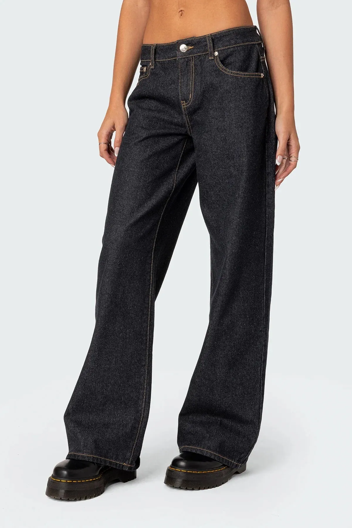 Sina || Washed Low Rise Jeans