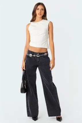 Sina || Washed Low Rise Jeans