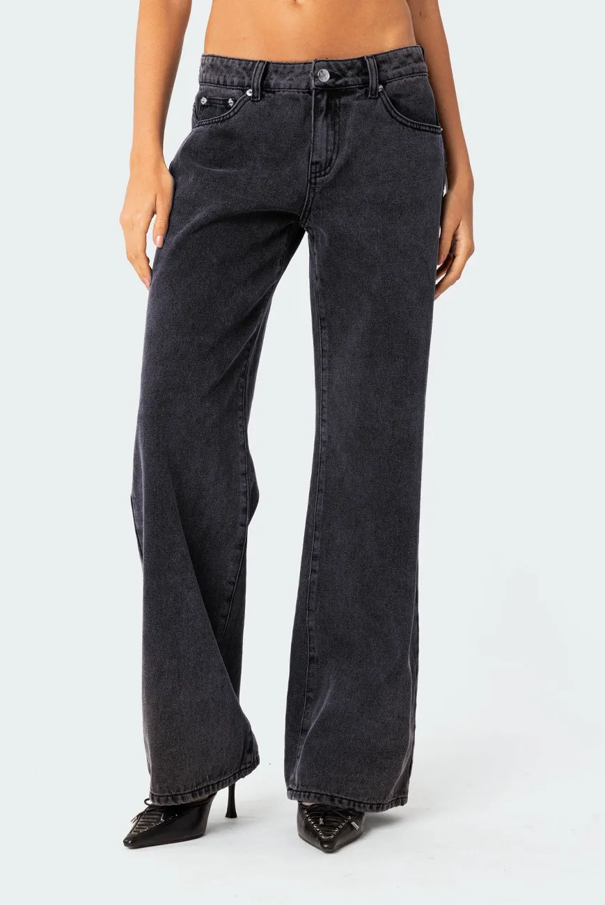 Sina || Washed Low Rise Jeans