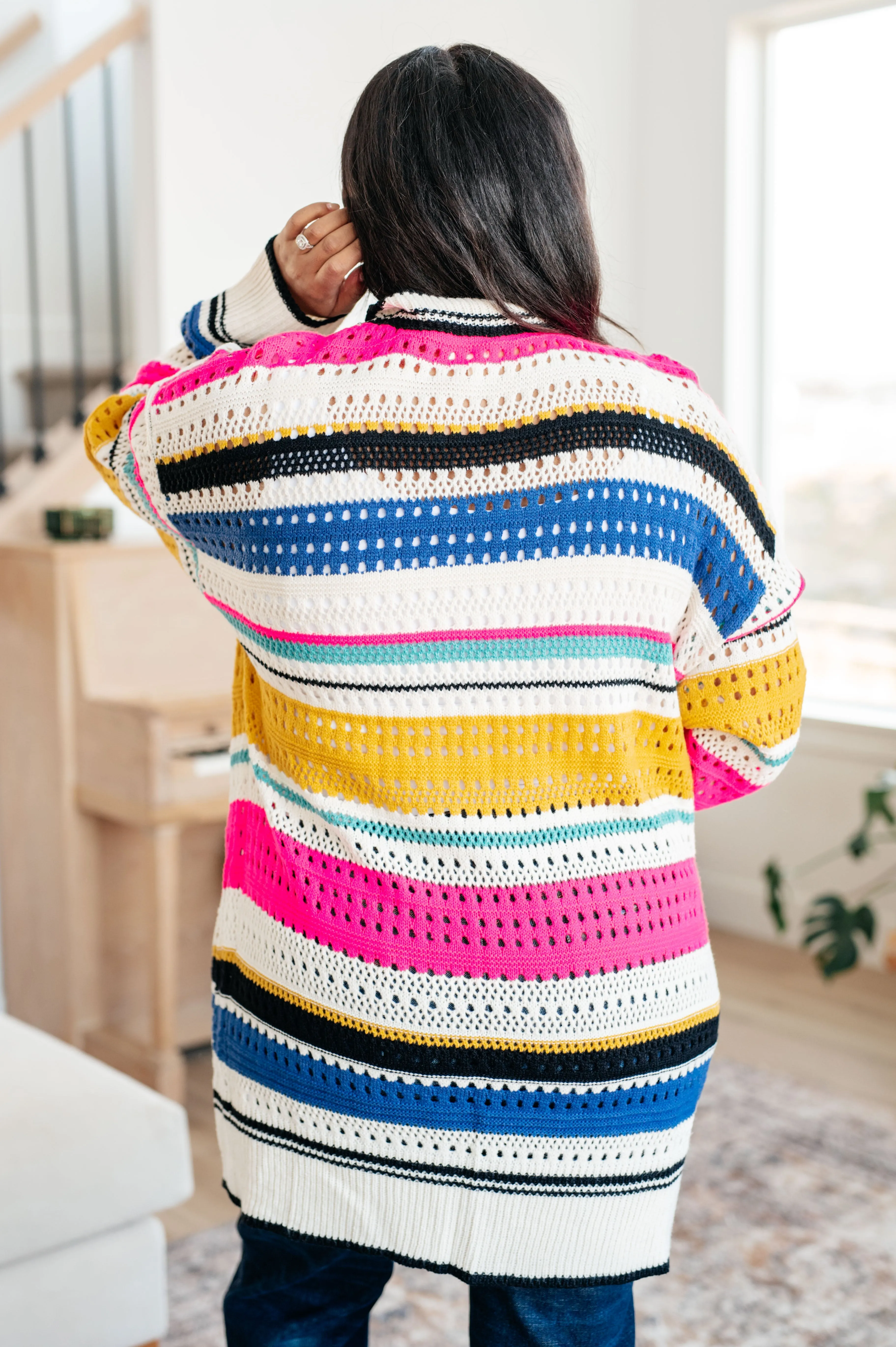 SP24- BIBI-Felt Cute Striped Cardigan (Reg & Curvy)