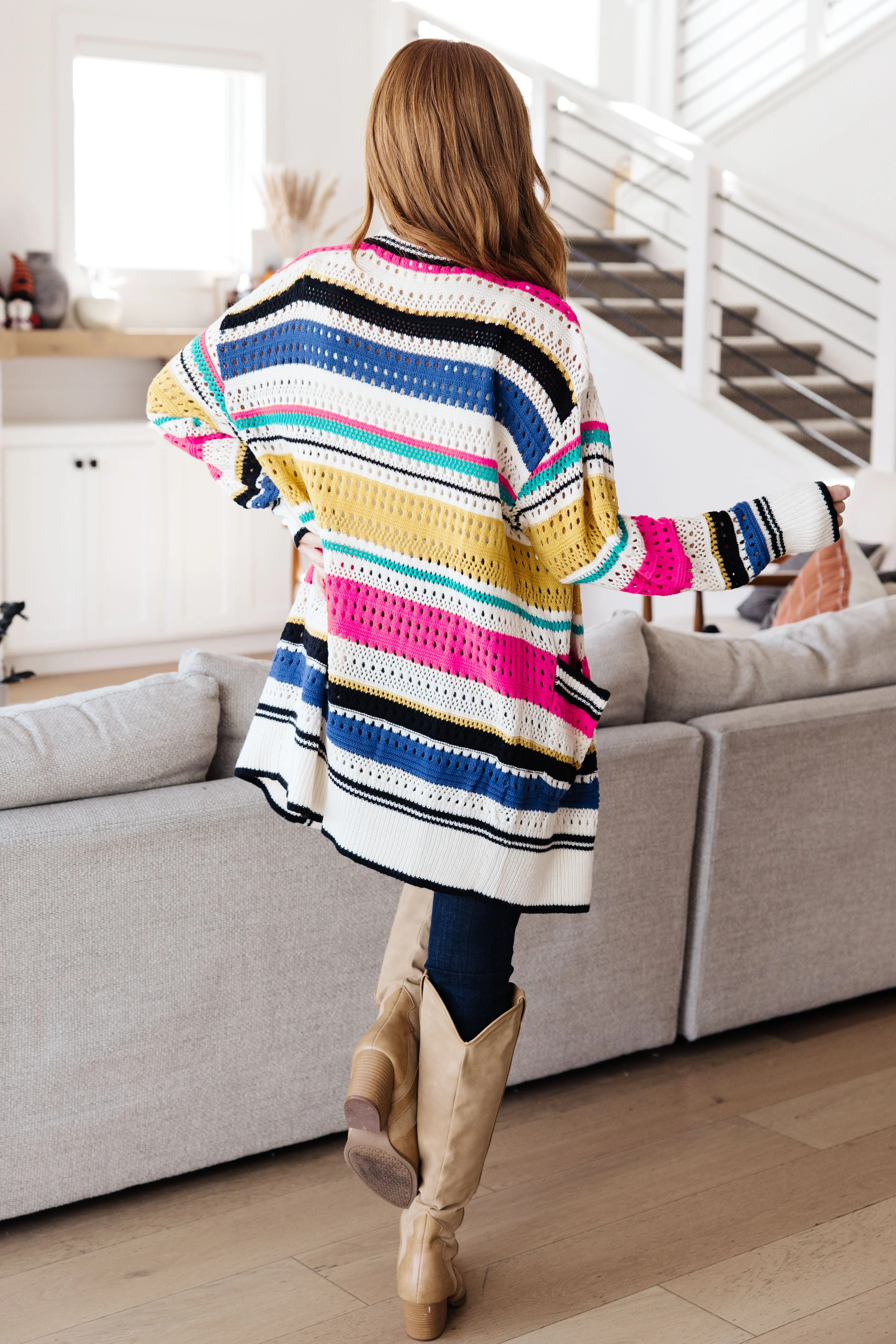 SP24- BIBI-Felt Cute Striped Cardigan (Reg & Curvy)