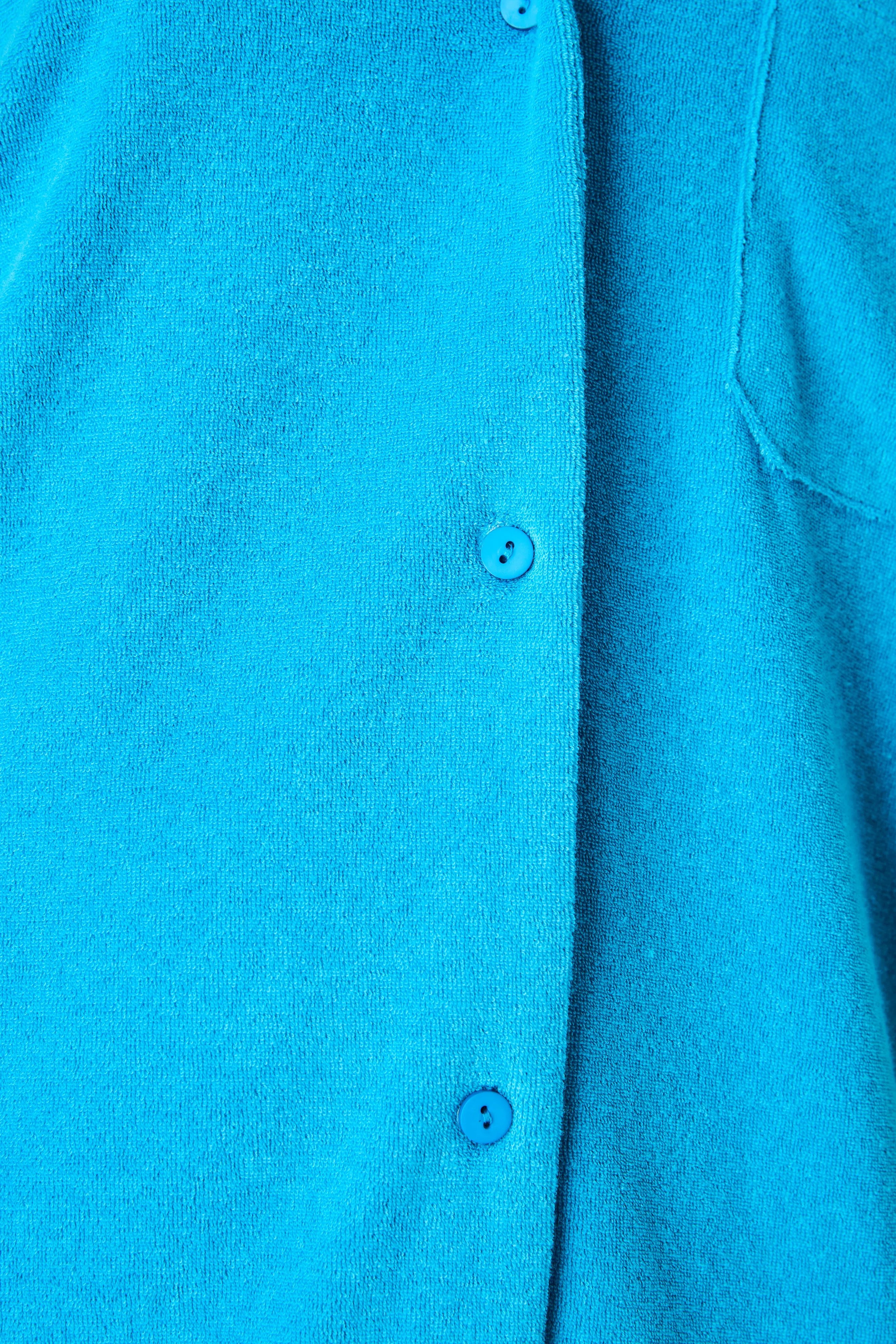 SUMMI SUMMI Womens Terry Shirt Dress with Tie Azure