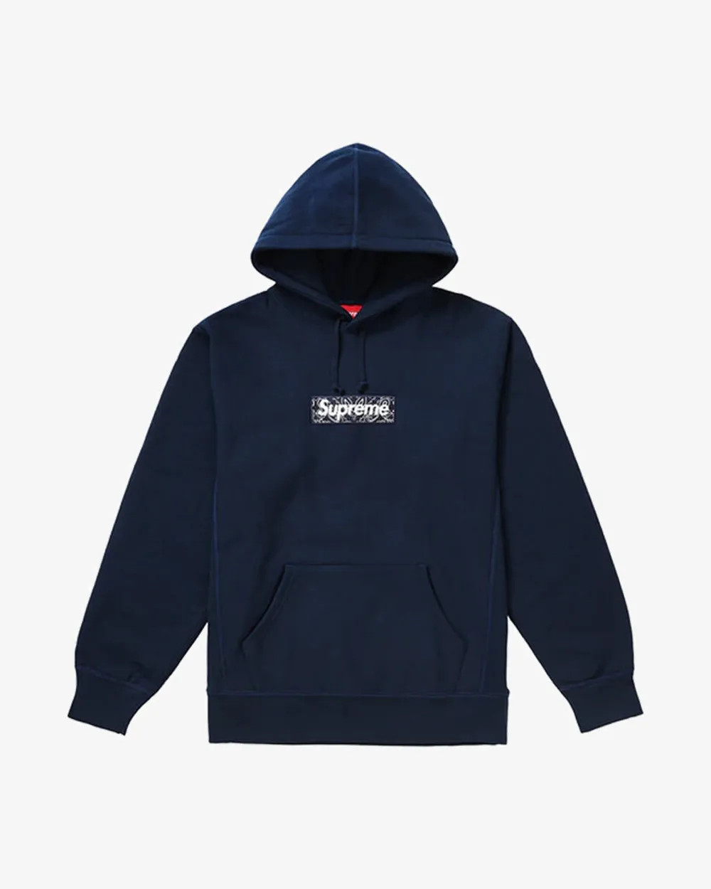 SUPREME FW19 BANDANA BOX LOGO HOODIE NAVY