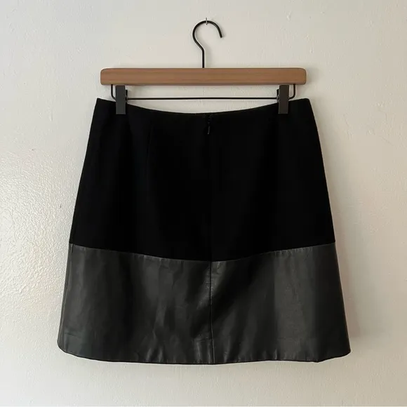 Sz4 Halogen Leather Block Mini Skirt