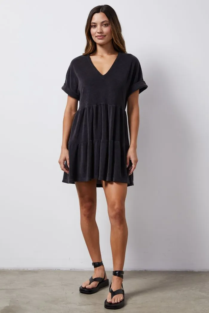 Terry Cloth Tiered Dress