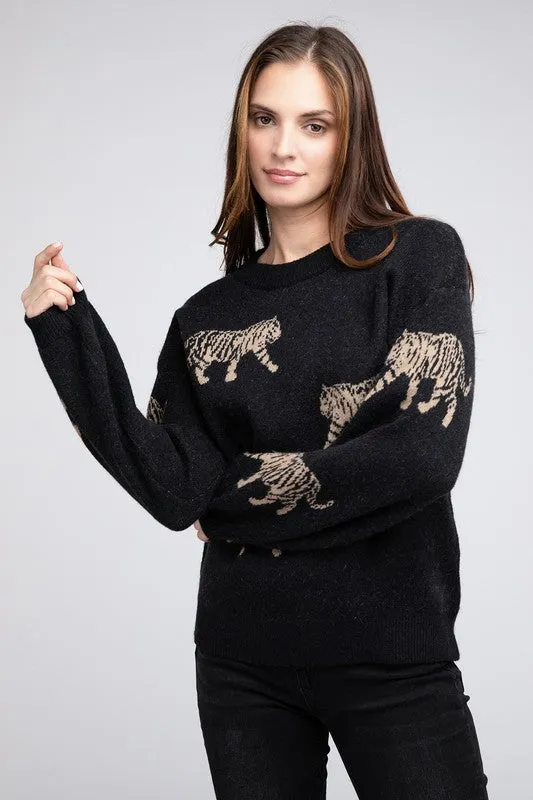 Tiger Patter Long Sleeve Sweater