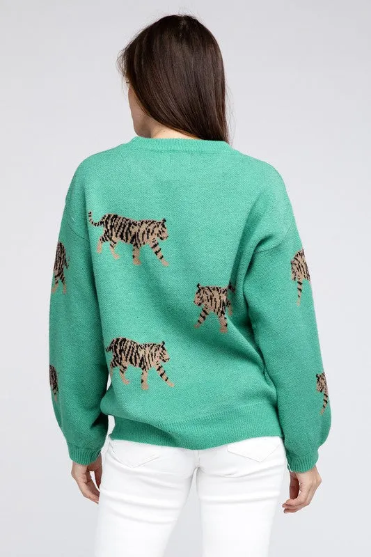 Tiger Patter Long Sleeve Sweater