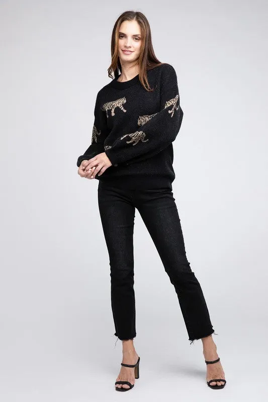 Tiger Patter Long Sleeve Sweater