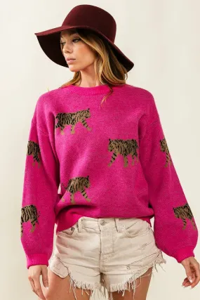 Tiger Patter Long Sleeve Sweater