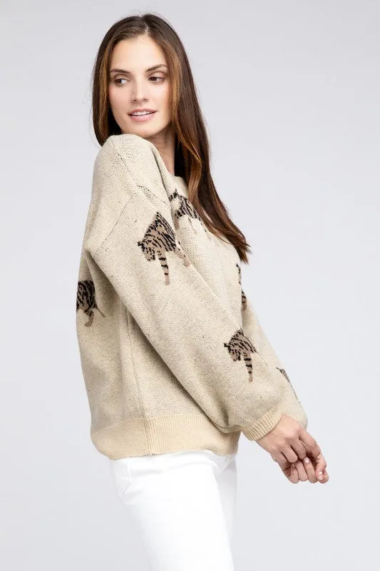 Tiger Patter Long Sleeve Sweater