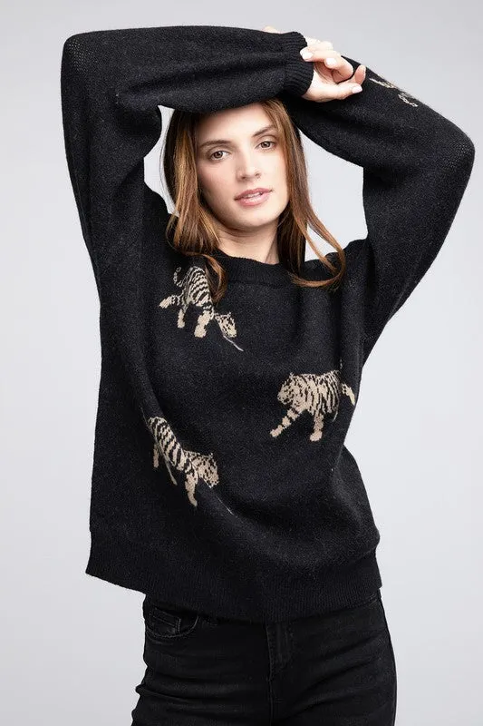 Tiger Patter Long Sleeve Sweater