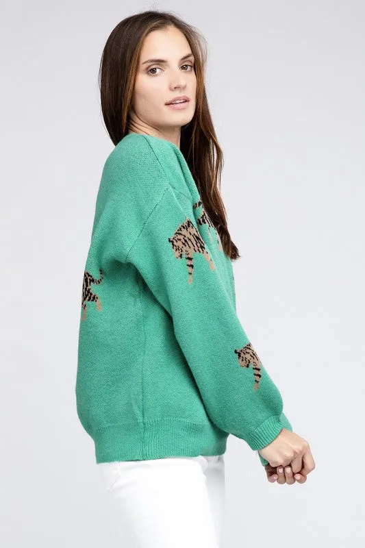 Tiger Patter Long Sleeve Sweater