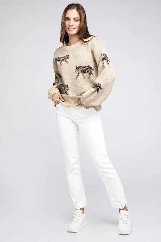 Tiger Patter Long Sleeve Sweater