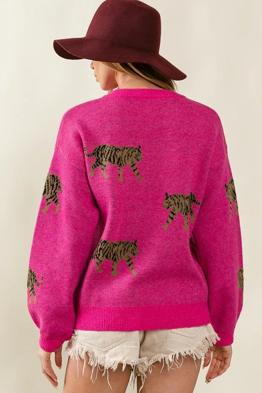 Tiger Patter Long Sleeve Sweater