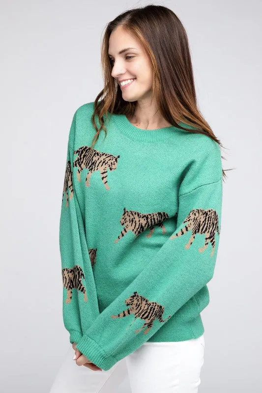 Tiger Patter Long Sleeve Sweater