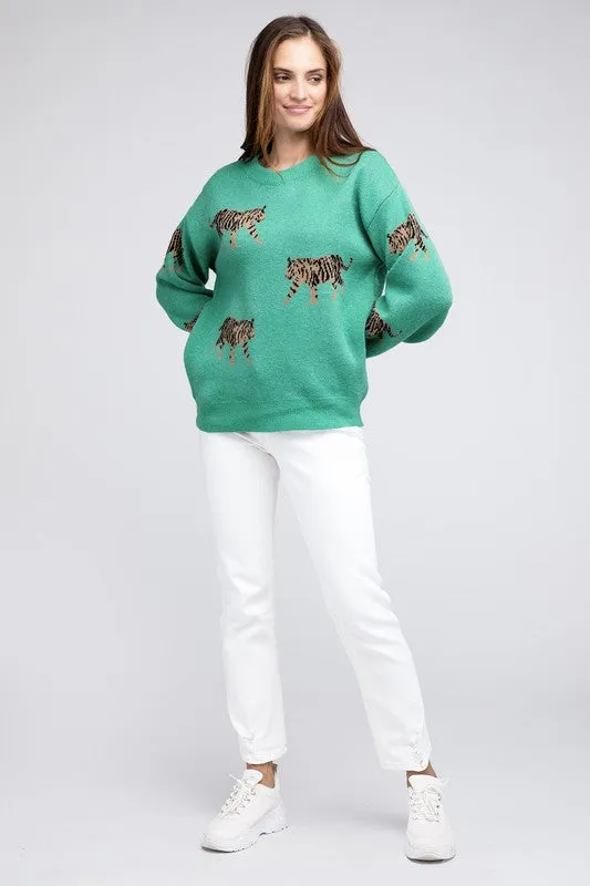 Tiger Patter Long Sleeve Sweater