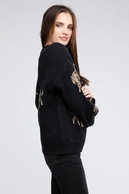 Tiger Patter Long Sleeve Sweater