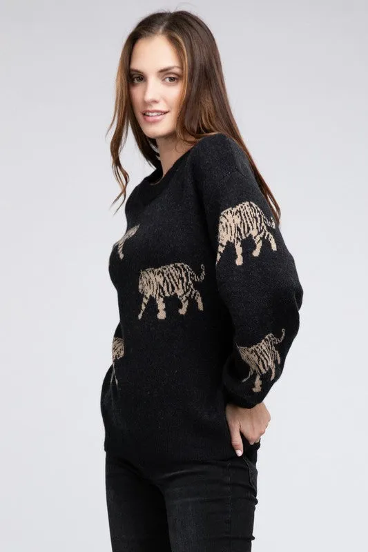 Tiger Patter Long Sleeve Sweater