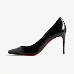 Unique Croc-Effect Patent Leather Pumps