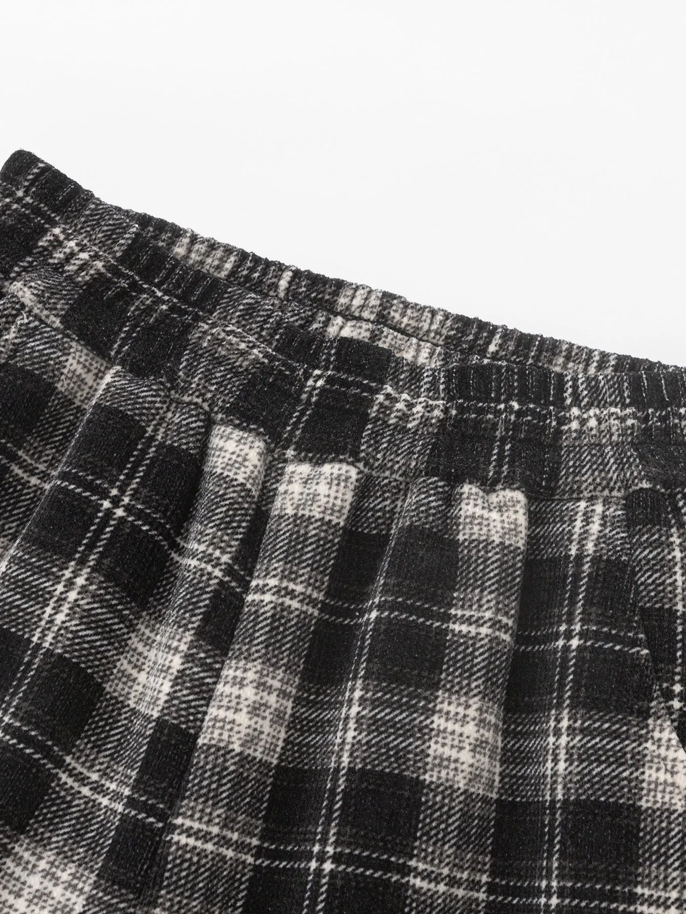 Unisex Kid Straight Check Pattern Trousers