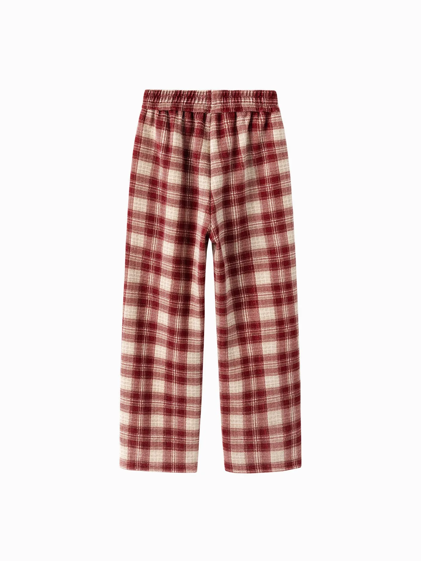 Unisex Kid Straight Check Pattern Trousers