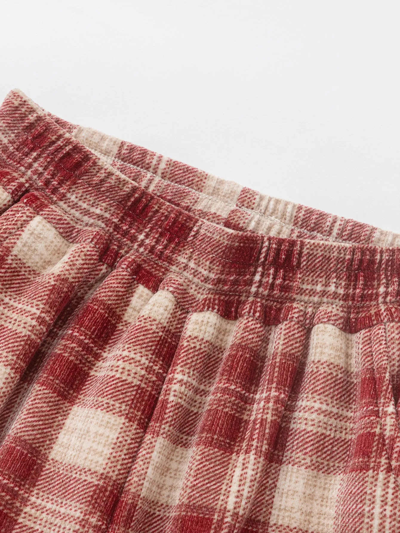 Unisex Kid Straight Check Pattern Trousers