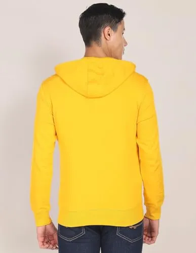 U.S. Polo ASSN. Solid Hooded Sweat Shirt Yellow