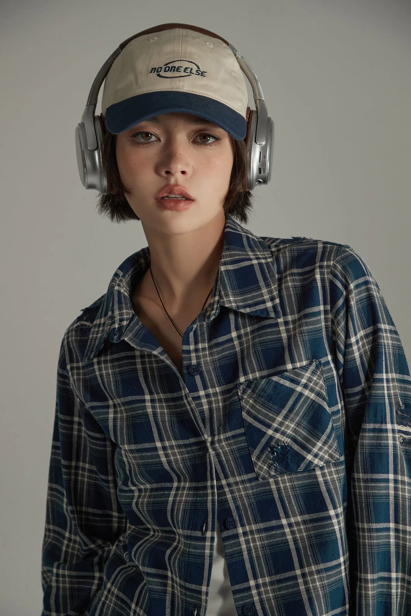 Vintage Check Boxy Crop Shirt