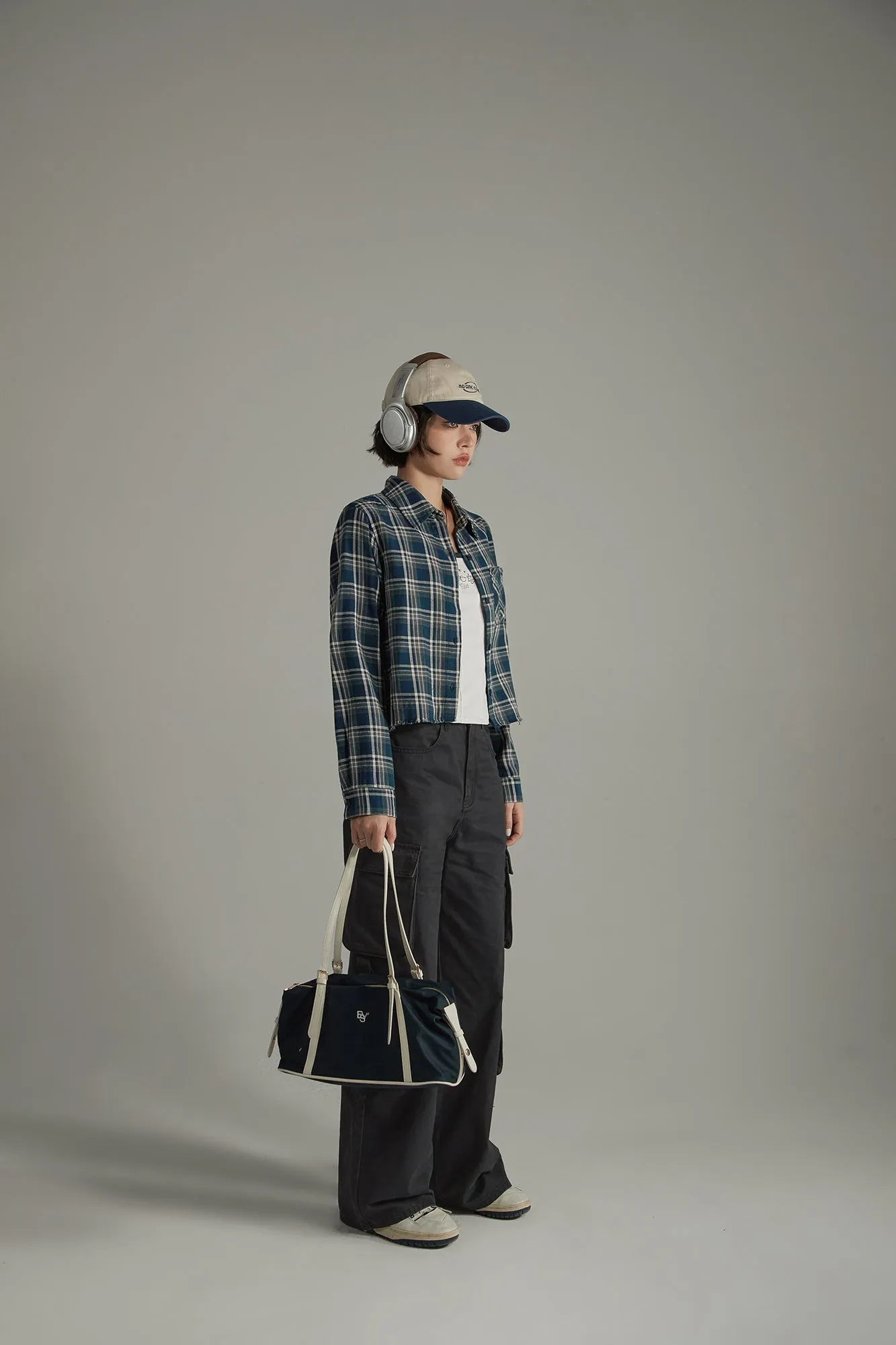Vintage Check Boxy Crop Shirt
