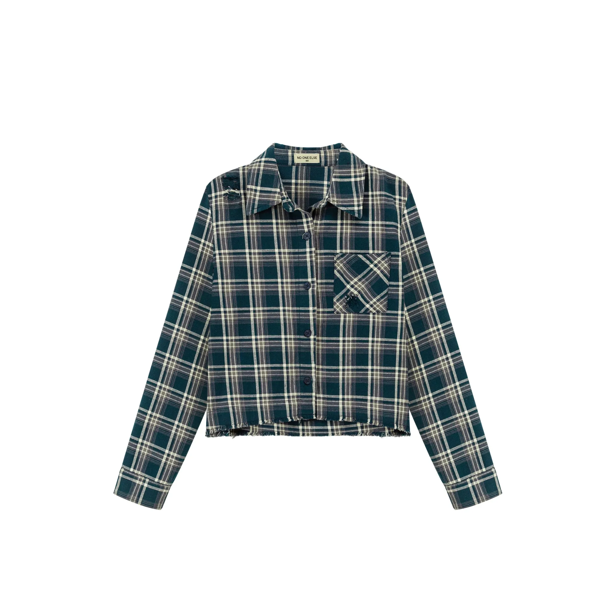 Vintage Check Boxy Crop Shirt