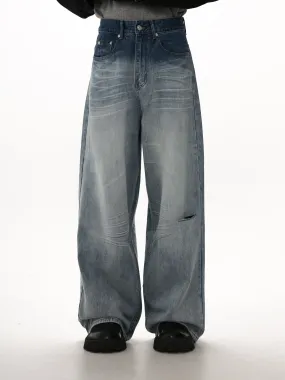 Washed Cut Jeans