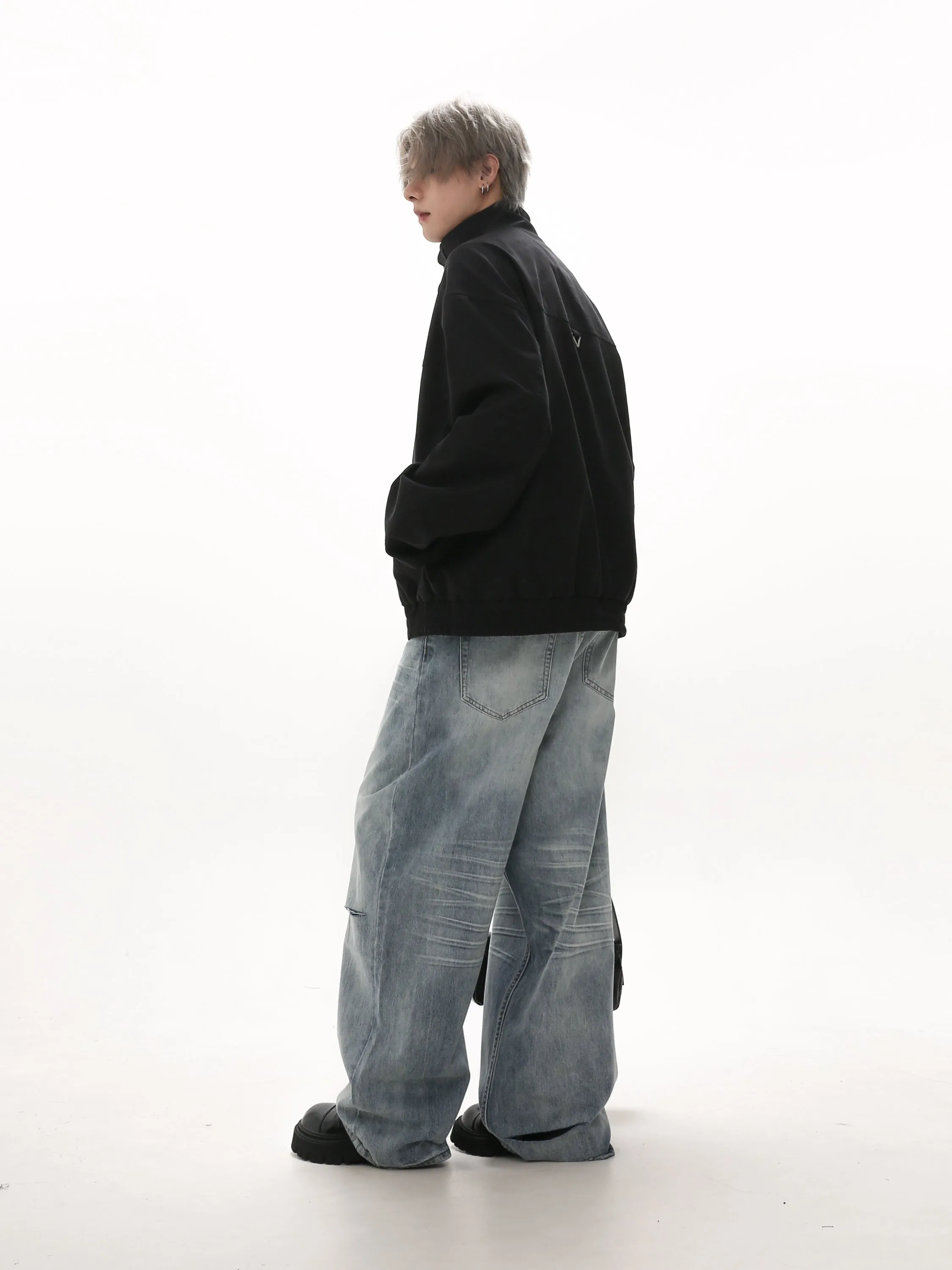 Washed Cut Jeans